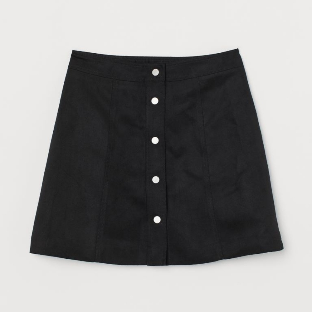 H&M Faux Suede A-Line Skirt